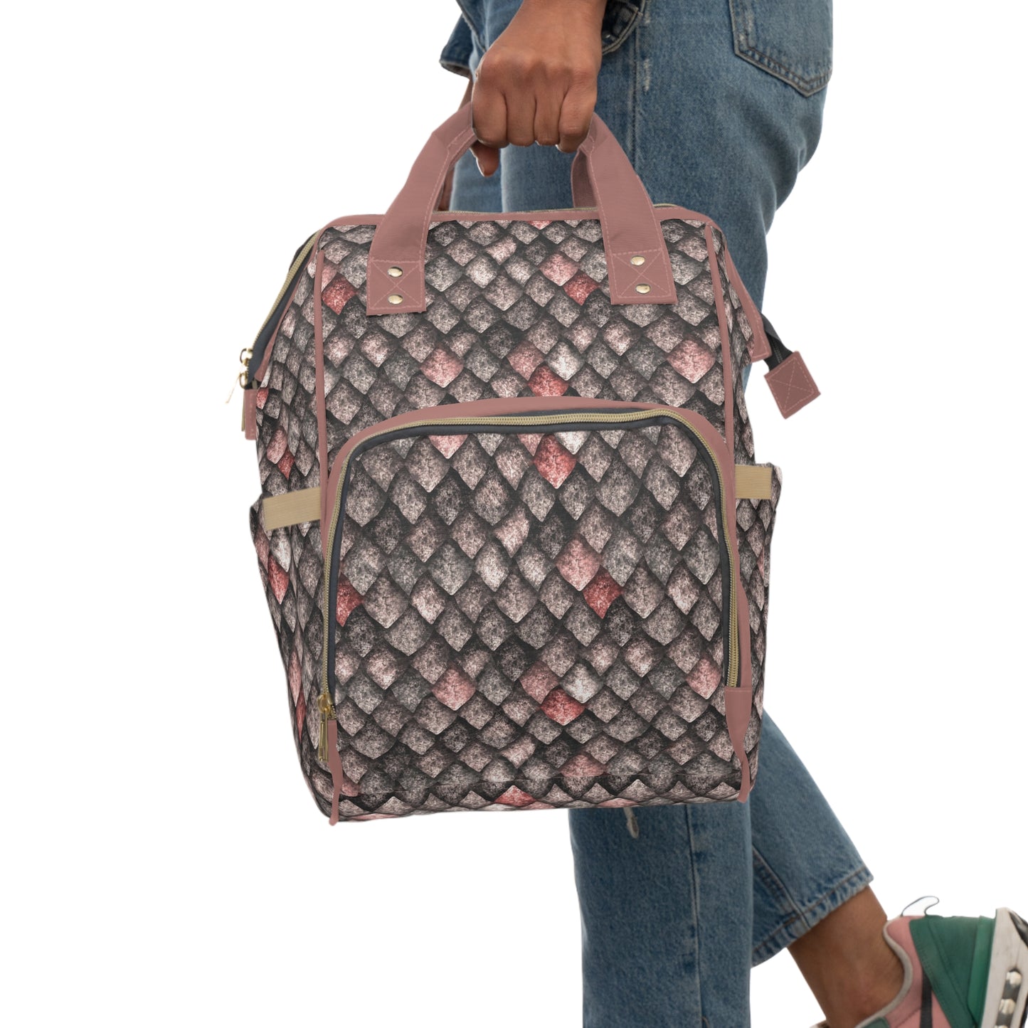 Dragon Scale Diaper Backpack - Durable & Magical Baby Bag with Shimmering Scale Patterns, Perfect for Fantasy-Loving Families