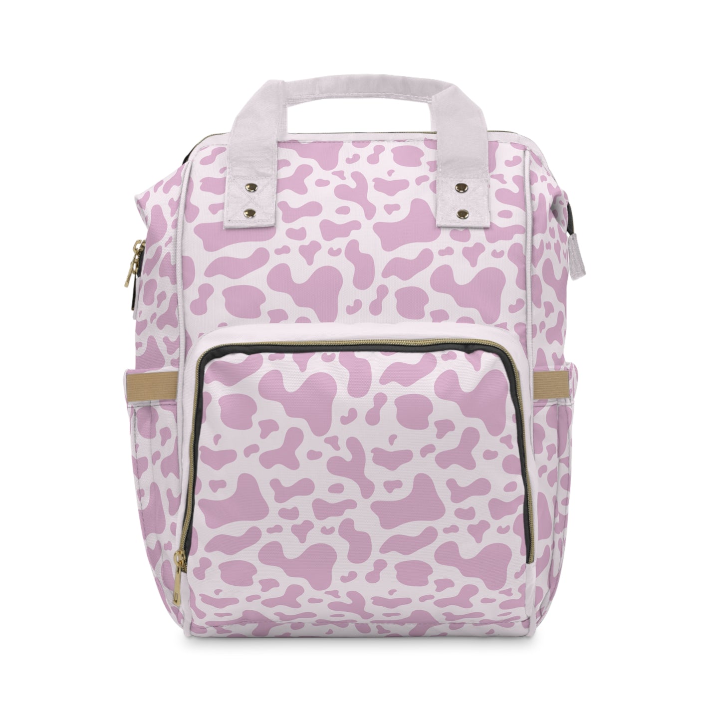 Trendy Cow Print Diaper Backpack - Durable Baby Bag with Unique Cow Pattern, Spacious Nappy Bag for Fashion-Forward Parents