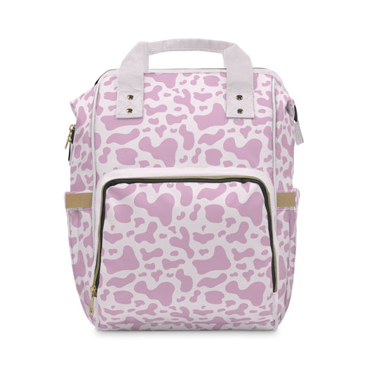 Trendy Cow Print Diaper Backpack - Durable Baby Bag with Unique Cow Pattern, Spacious Nappy Bag for Fashion-Forward Parents