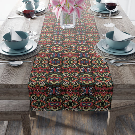 Mandala Print Table Runner - Intricate Patterns, Cotton Twill or Polyester - Ideal for Decorative Home Accents