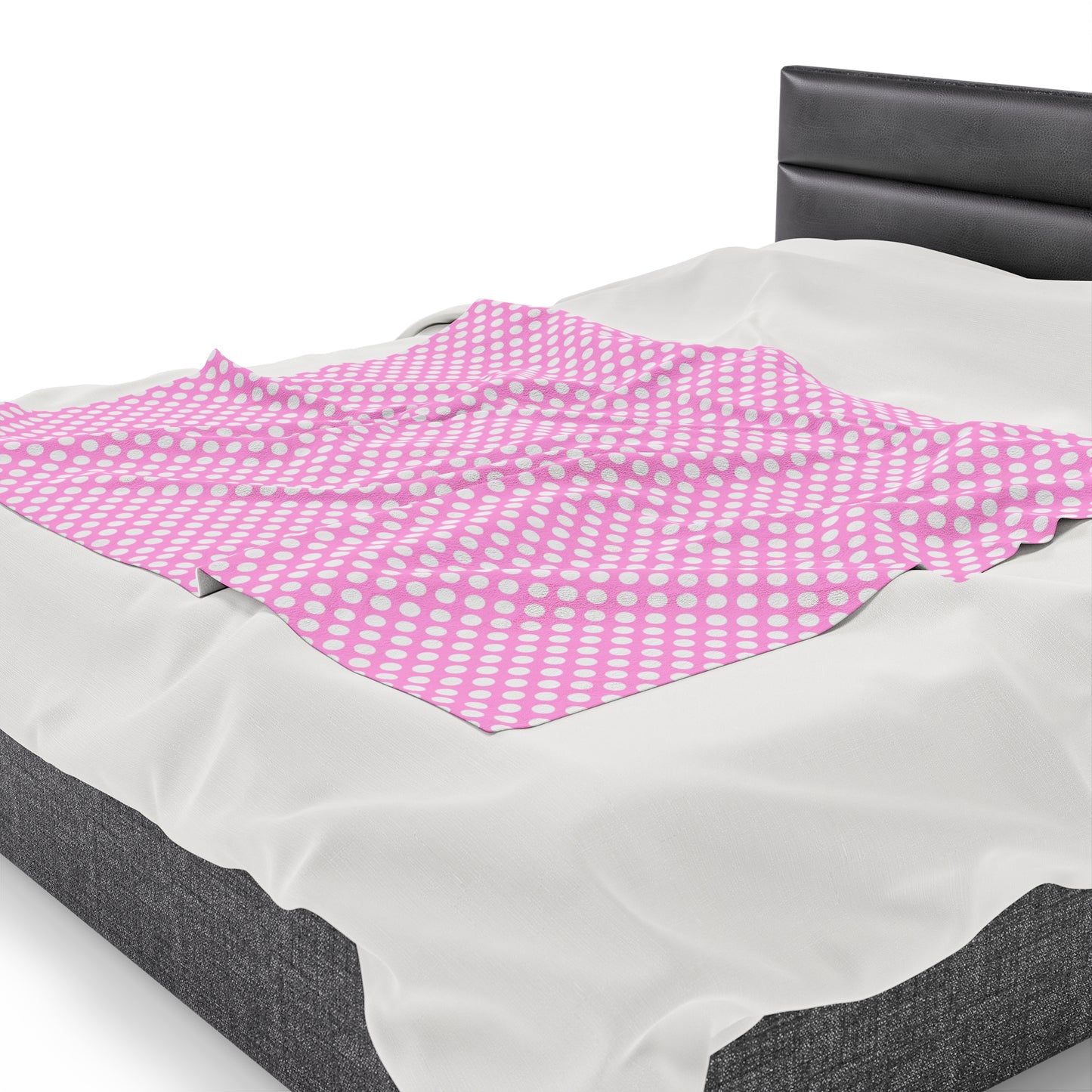 Pastel Polka Dot Velveteen Plush Blanket | Soft, Playful, Luxurious and Comforting | Available in Multiple Sizes