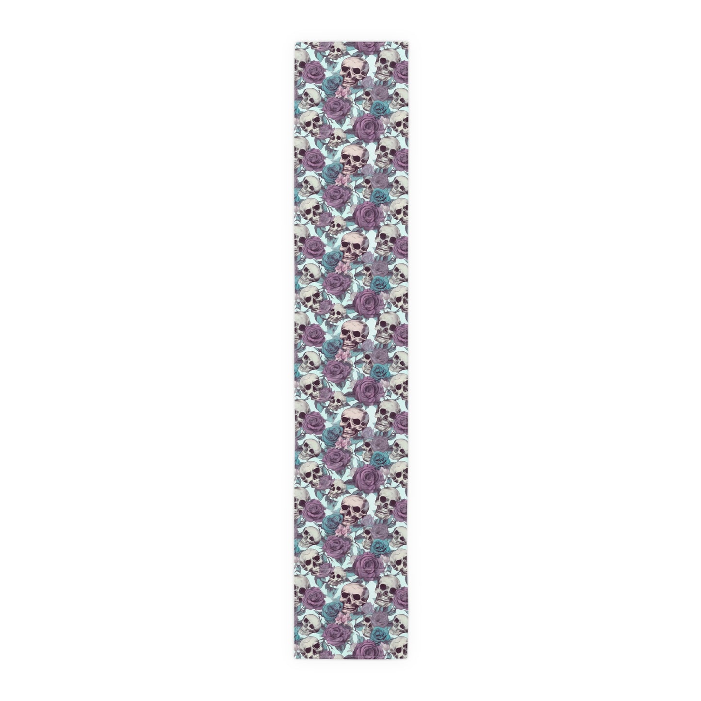 Skull Print Table Runner - Bold Cotton Twill or Sleek Polyester - Ideal for Gothic & Edgy Home Decor