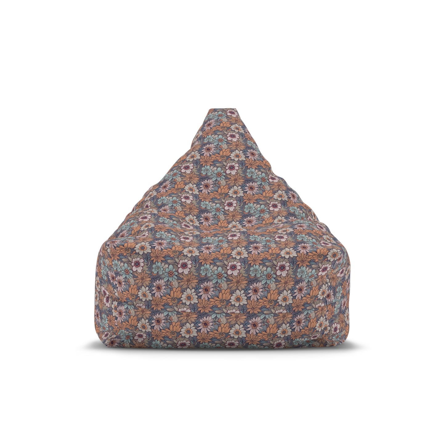 Boho Floral Bean Bag Chair Cover - Durable Polyester, Locking Zipper, 2 Sizes