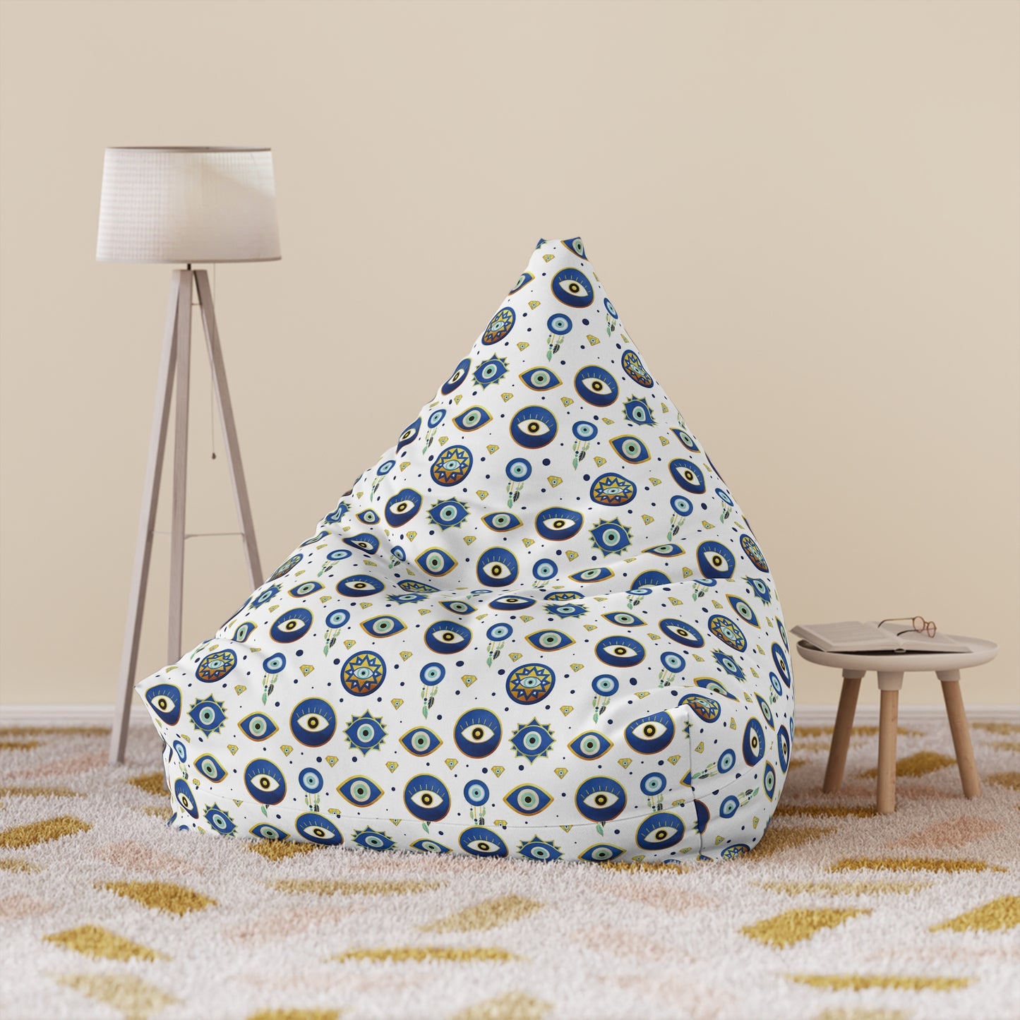 Evil Eye Design Bean Bag Chair Cover - Premium Quality and Unique Design