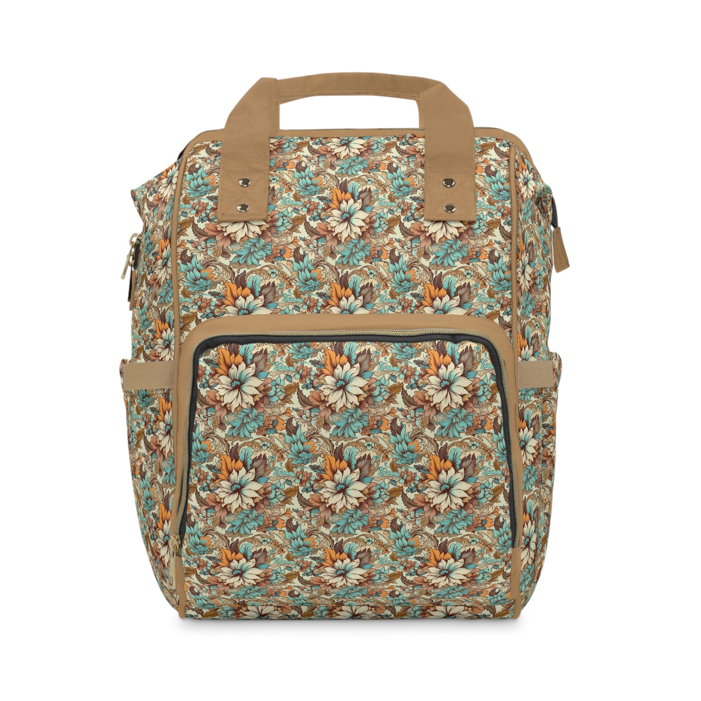 Boho Floral Diaper Backpack - Multifunctional & Spacious Floral Baby Bag for Trendy Parents