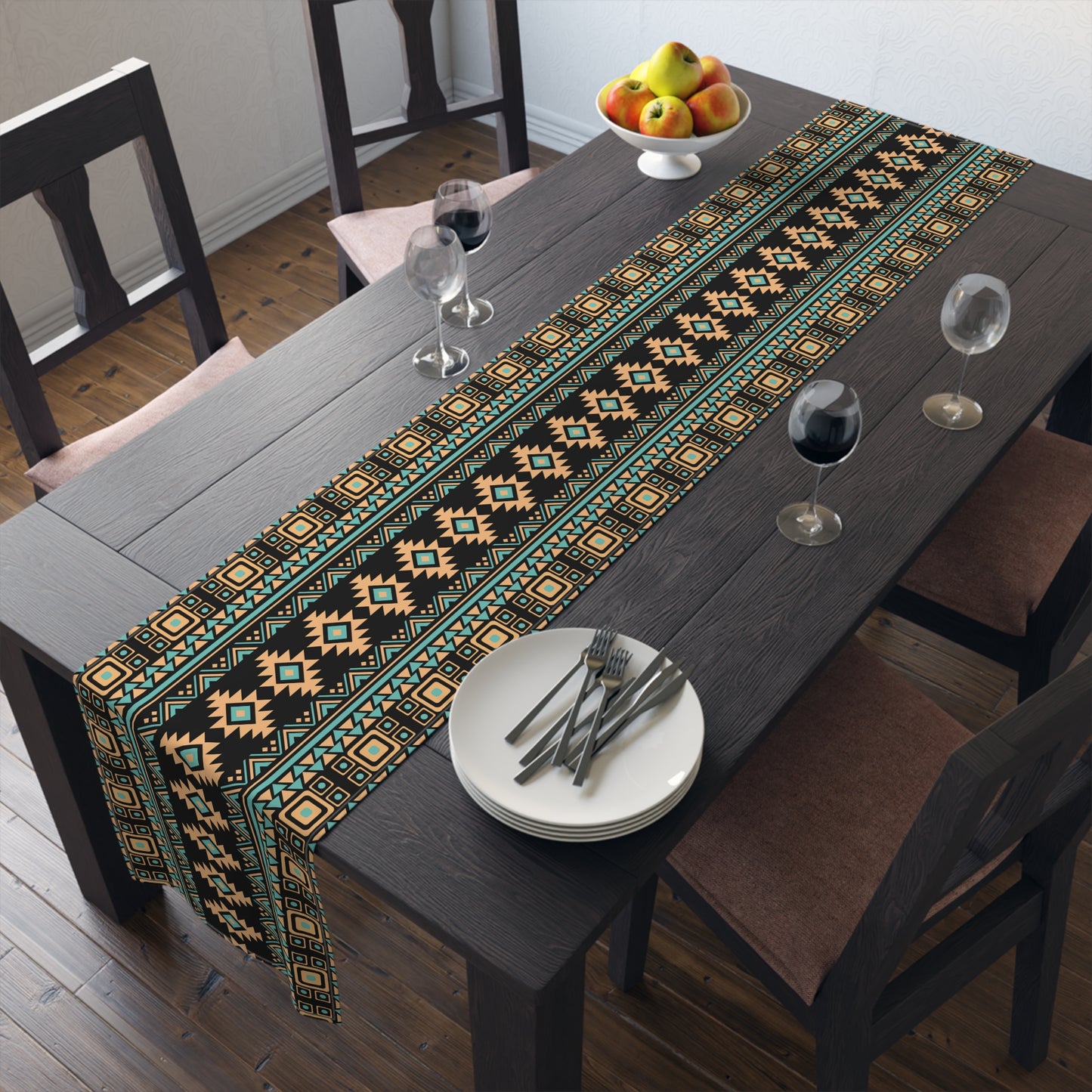 Aztec-Inspired Table Runner - Bold Patterns, Cotton Twill or Polyester - Ideal for Home Decor & Unique Gifts