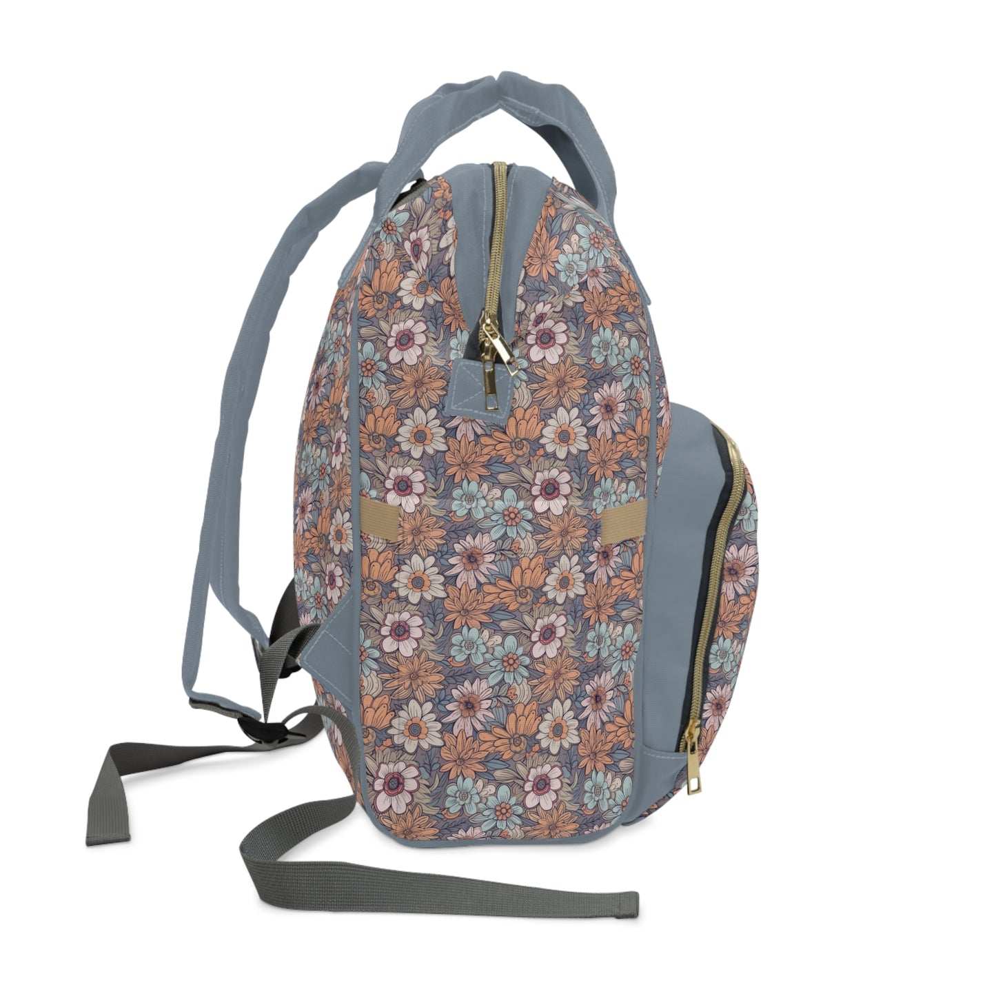 Boho Floral Diaper Backpack - Multifunctional & Spacious Floral Baby Bag for Trendy Parents