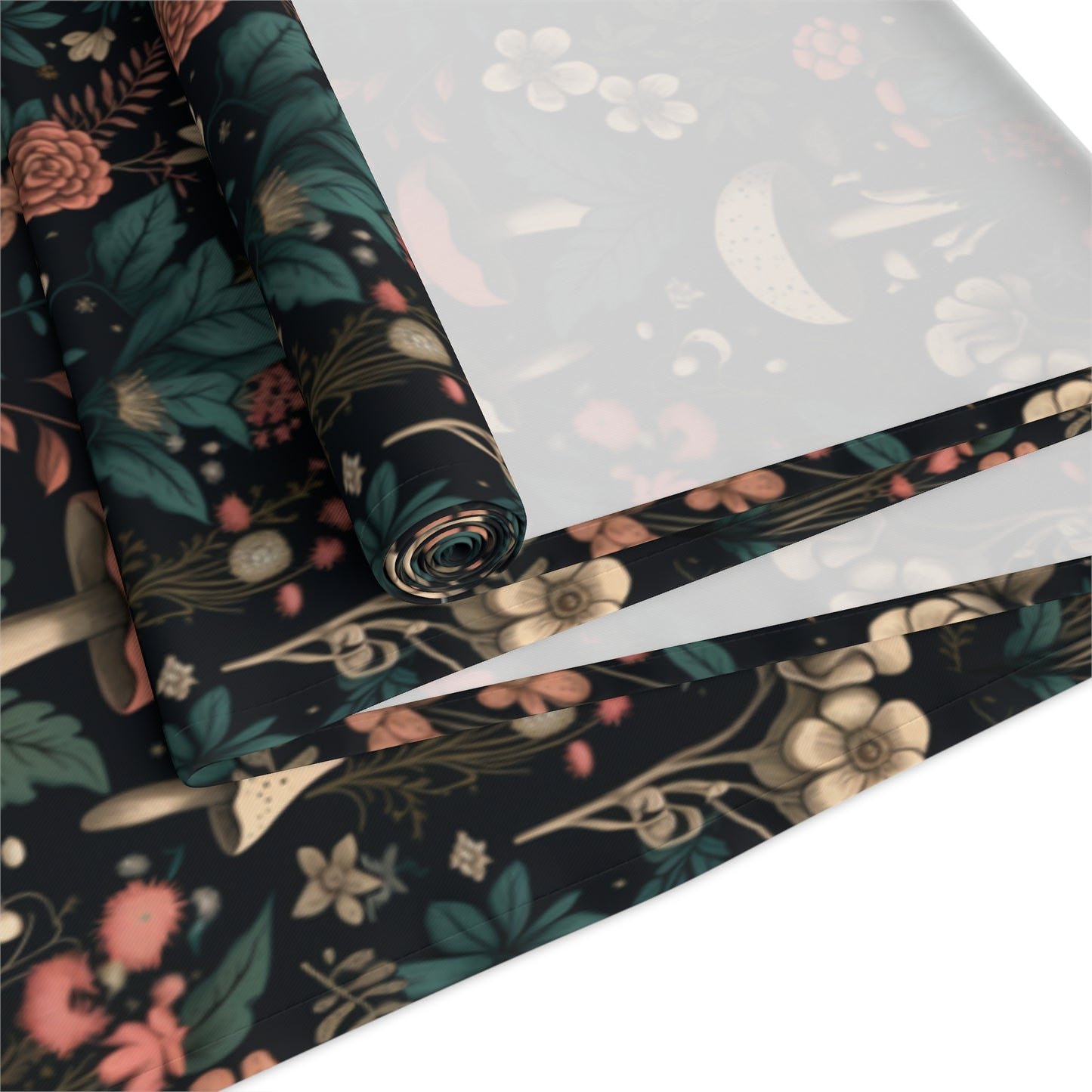 Mushroom Print Table Runner - Nature Vibes in Cotton Twill or Polyester - Perfect for Nature-Inspired Home Decor