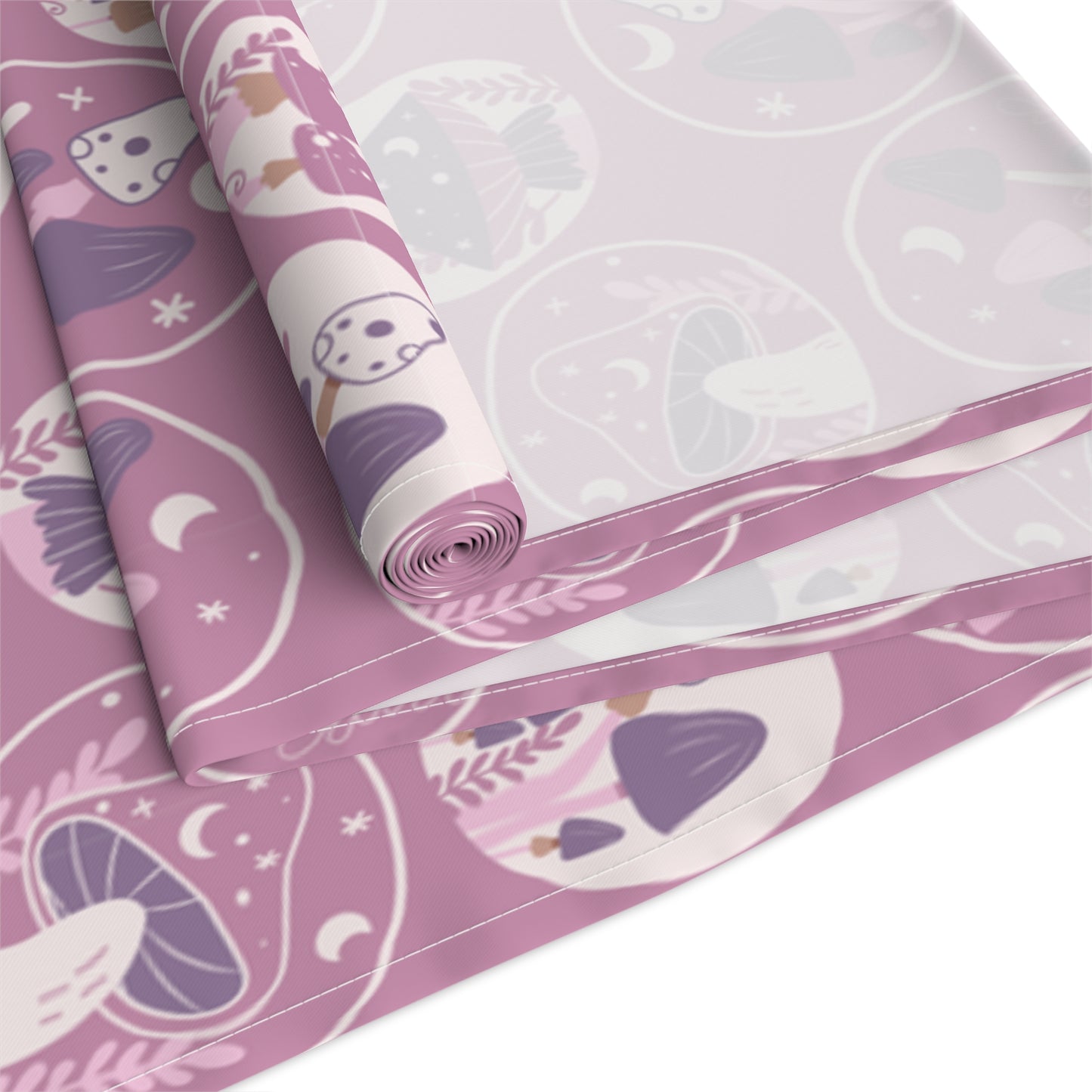 Mushroom Print Table Runner - Nature Vibes in Cotton Twill or Polyester - Perfect for Nature-Inspired Home Decor