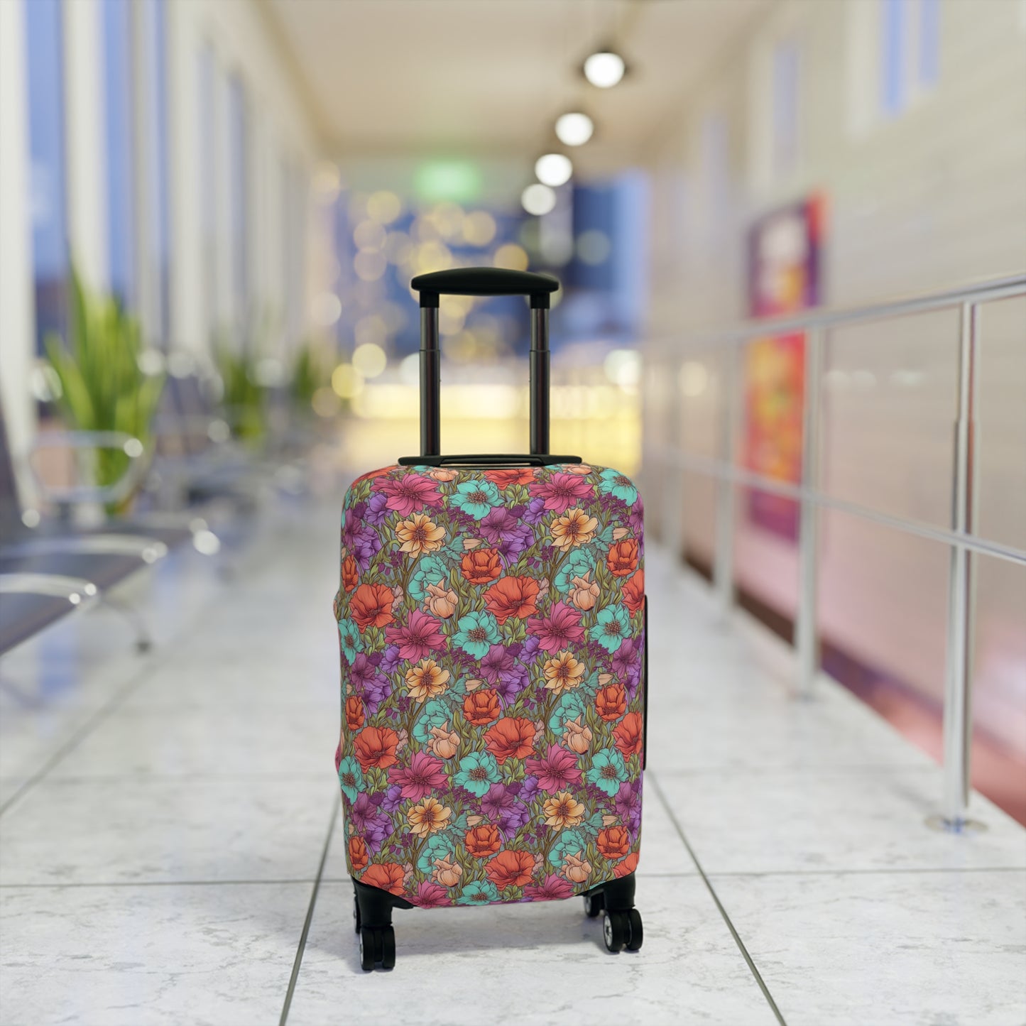 Boho Floral Luggage Cover - Trendy Travel Floral Suitcases Cover