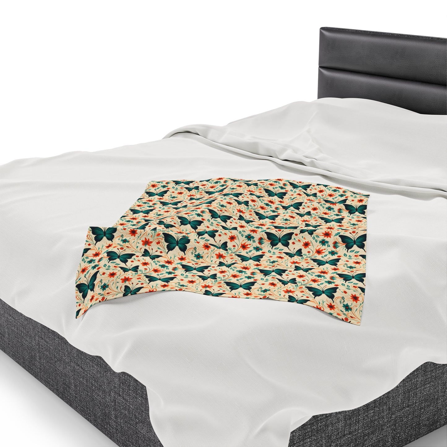 Butterfly Velveteen Plush Blanket | Soft, Luxurious, Enchanting, and Comforting | Available in Multiple Sizes