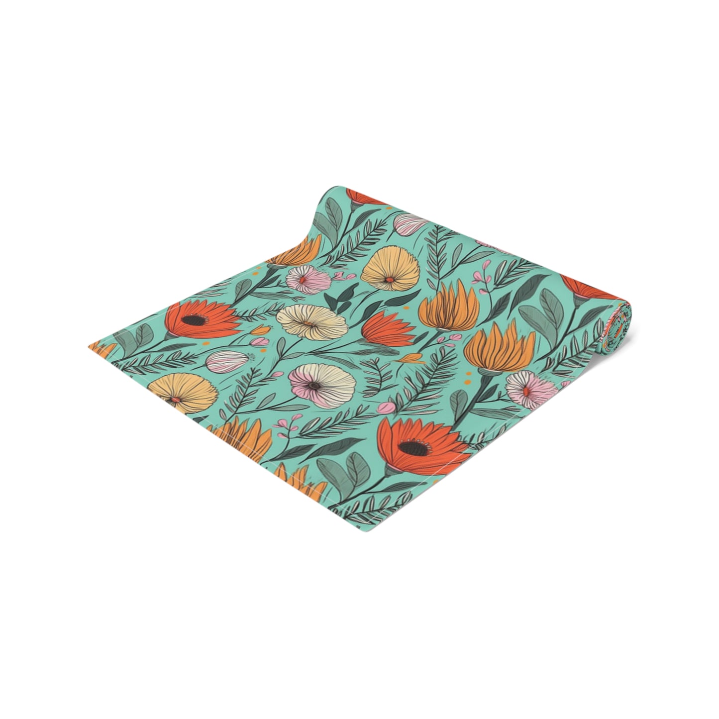 Boho Floral Table Runner - Vibrant Designs in Cotton Twill or Polyester - Ideal for Natural Home Decor
