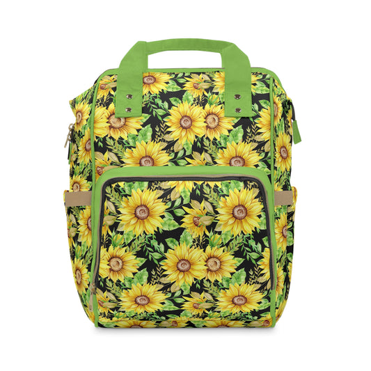 Sunflower Diaper Backpack - Bright & Multifunctional Baby Bag with Sunflower Design, Perfect for Nature-Loving Parents