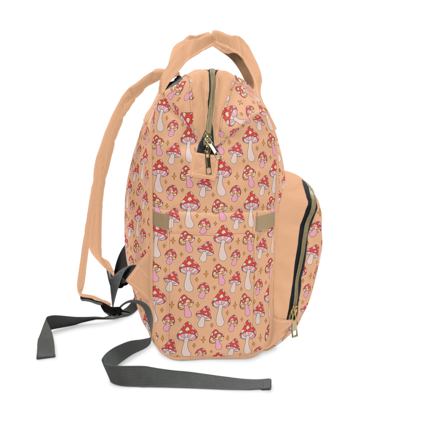 Magical Mushroom Diaper Backpack - Unique Nature-Inspired Nappy Bag for Eco-Conscious Parents, Organized & Multifunctional Baby Bag