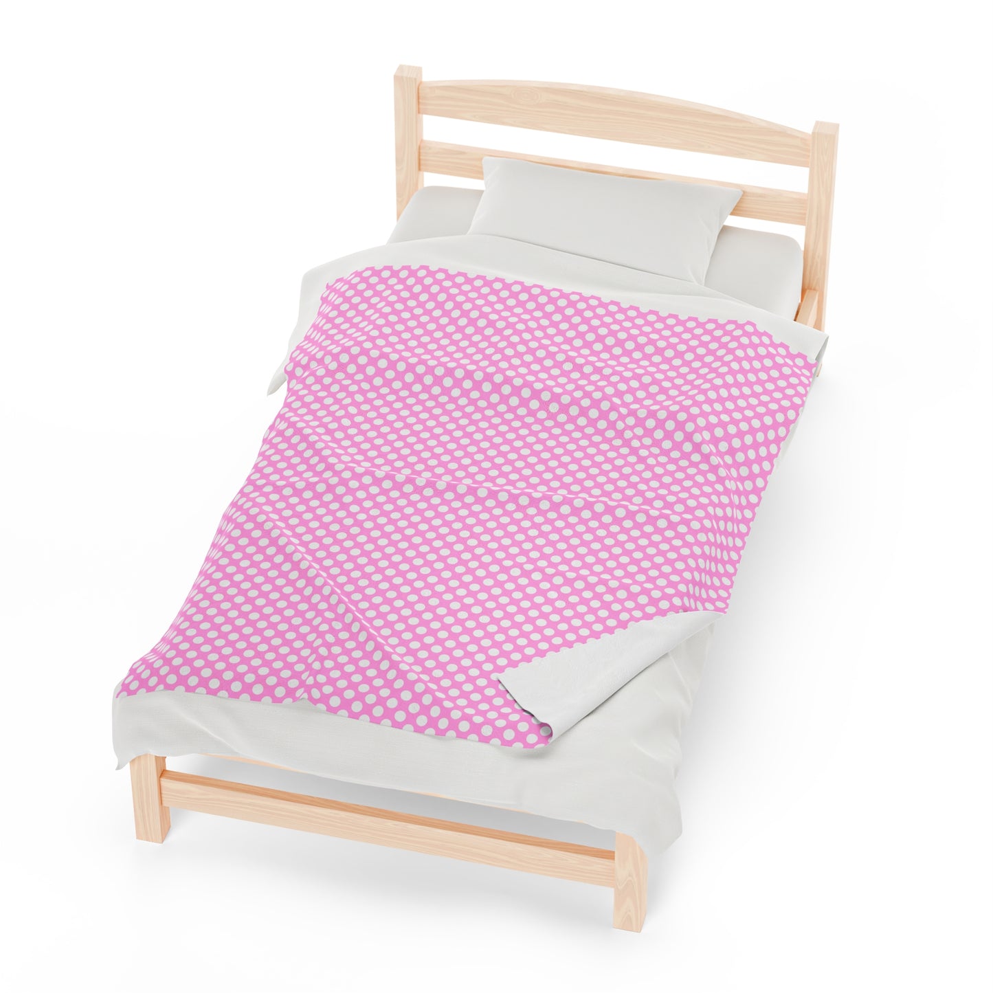 Pastel Polka Dot Velveteen Plush Blanket | Soft, Playful, Luxurious and Comforting | Available in Multiple Sizes