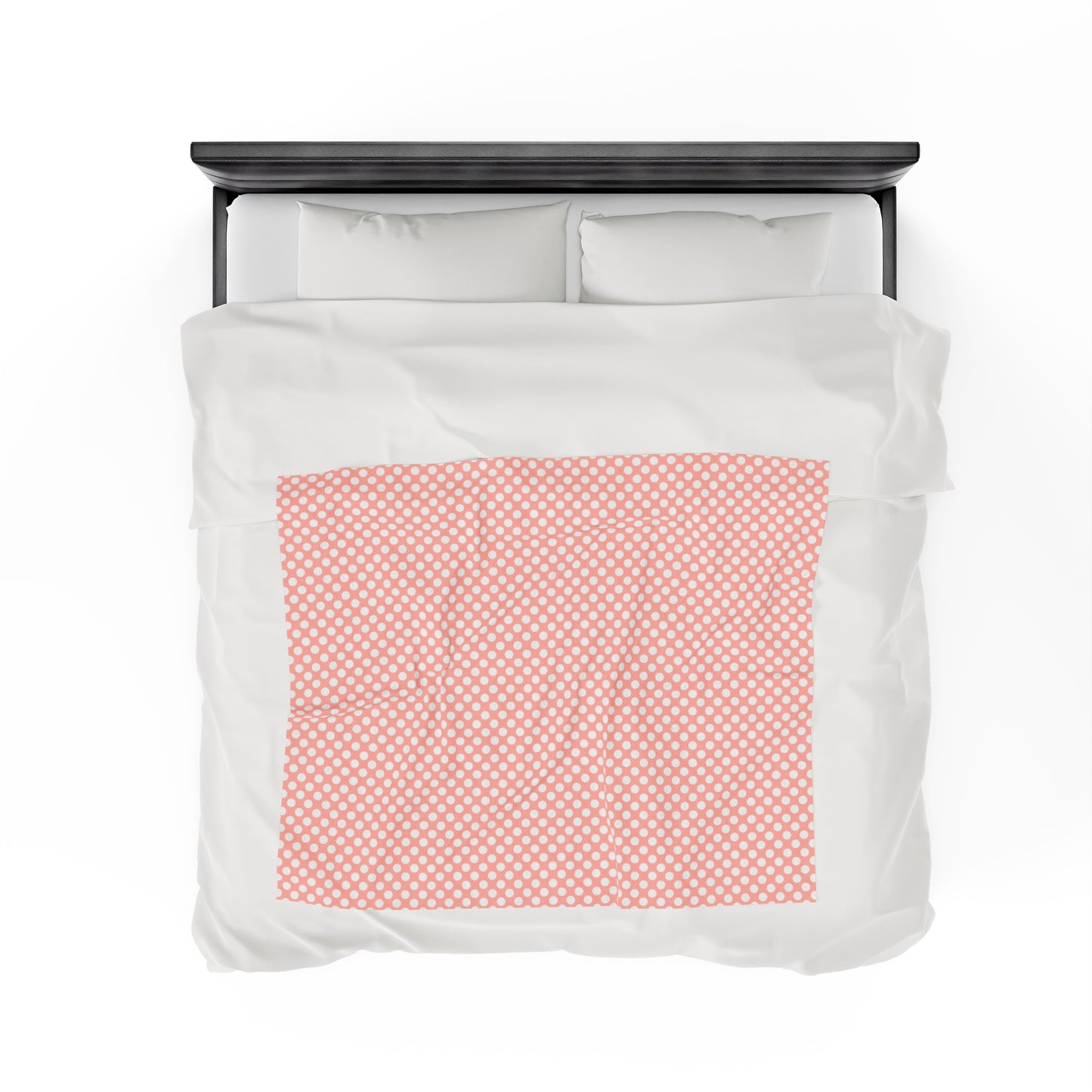 Pastel Polka Dot Velveteen Plush Blanket | Soft, Playful, Luxurious and Comforting | Available in Multiple Sizes