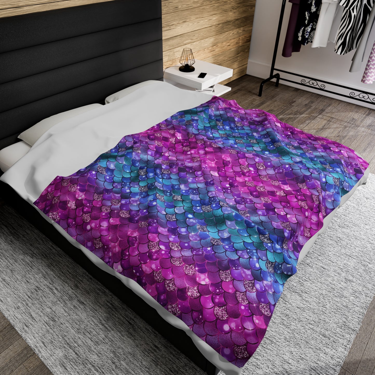 Mermaid Velveteen Plush Blanket | Soft, Mystical, Luxurious and Comforting | Available in Multiple Sizes