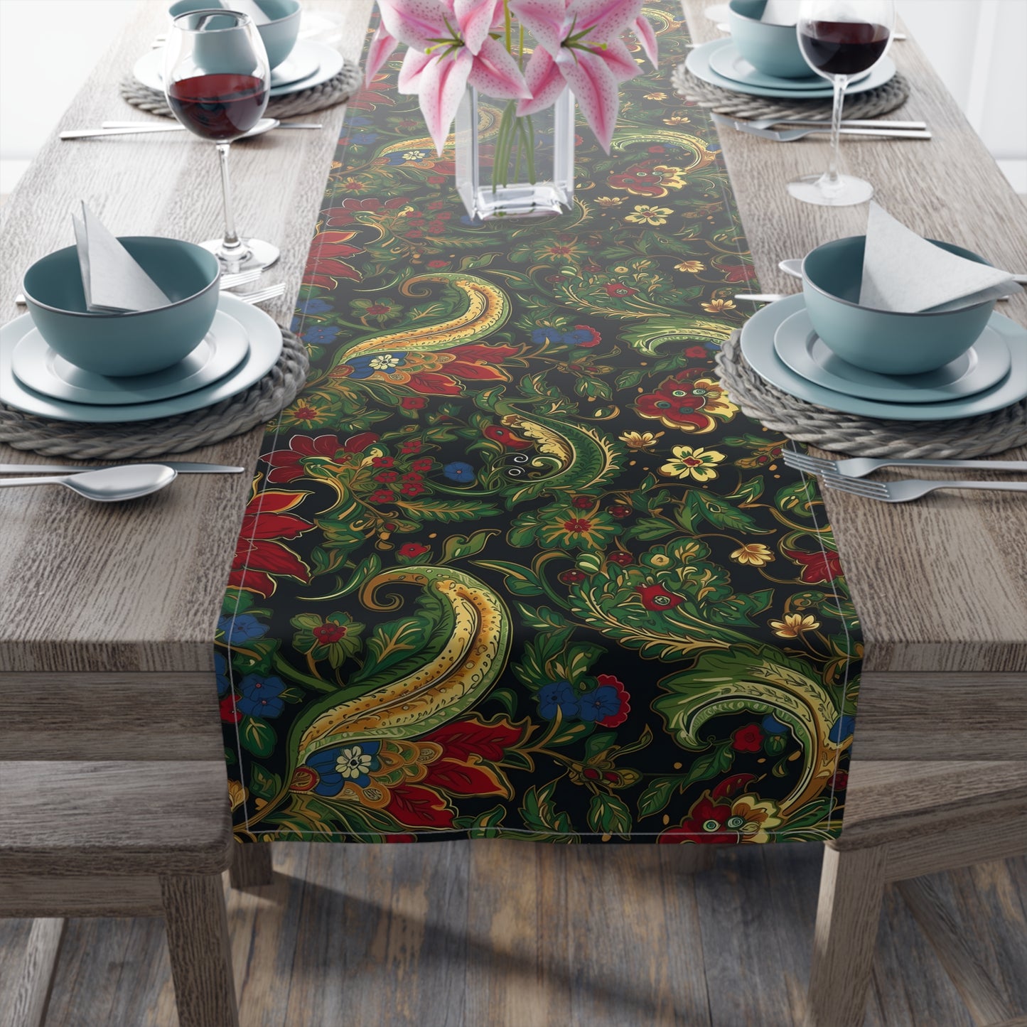 Chinoiseries Table Runner - Cotton Twill & Polyester