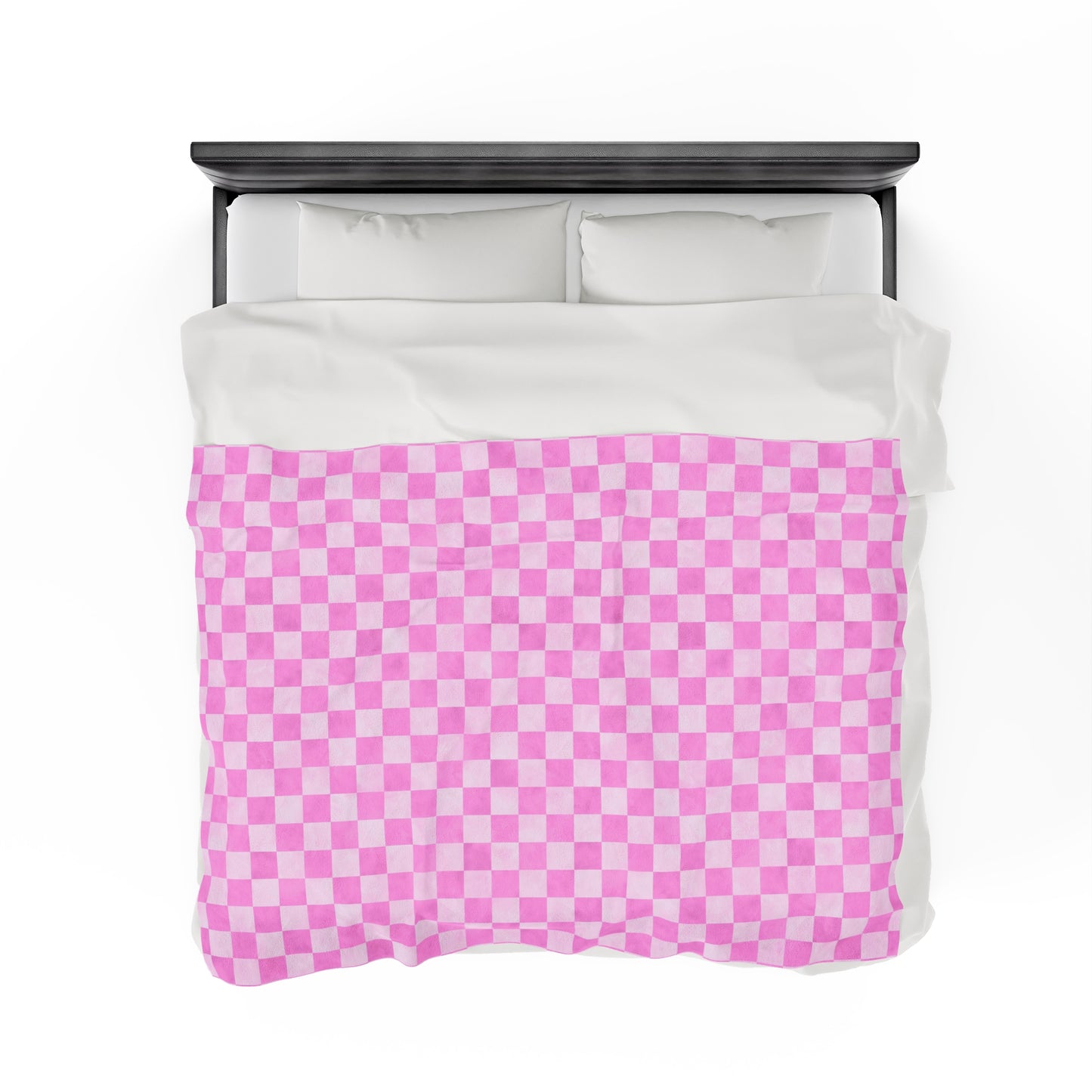 Pastel Checkers Velveteen Plush Blanket | Soft, Trendy, Luxurious and Comforting | Available in Multiple Sizes