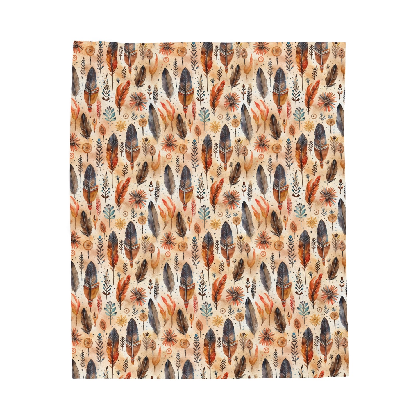 Aztec Velveteen Plush Blanket | Soft, Luxurious, Cultural, and Comforting | Available in Multiple Sizes