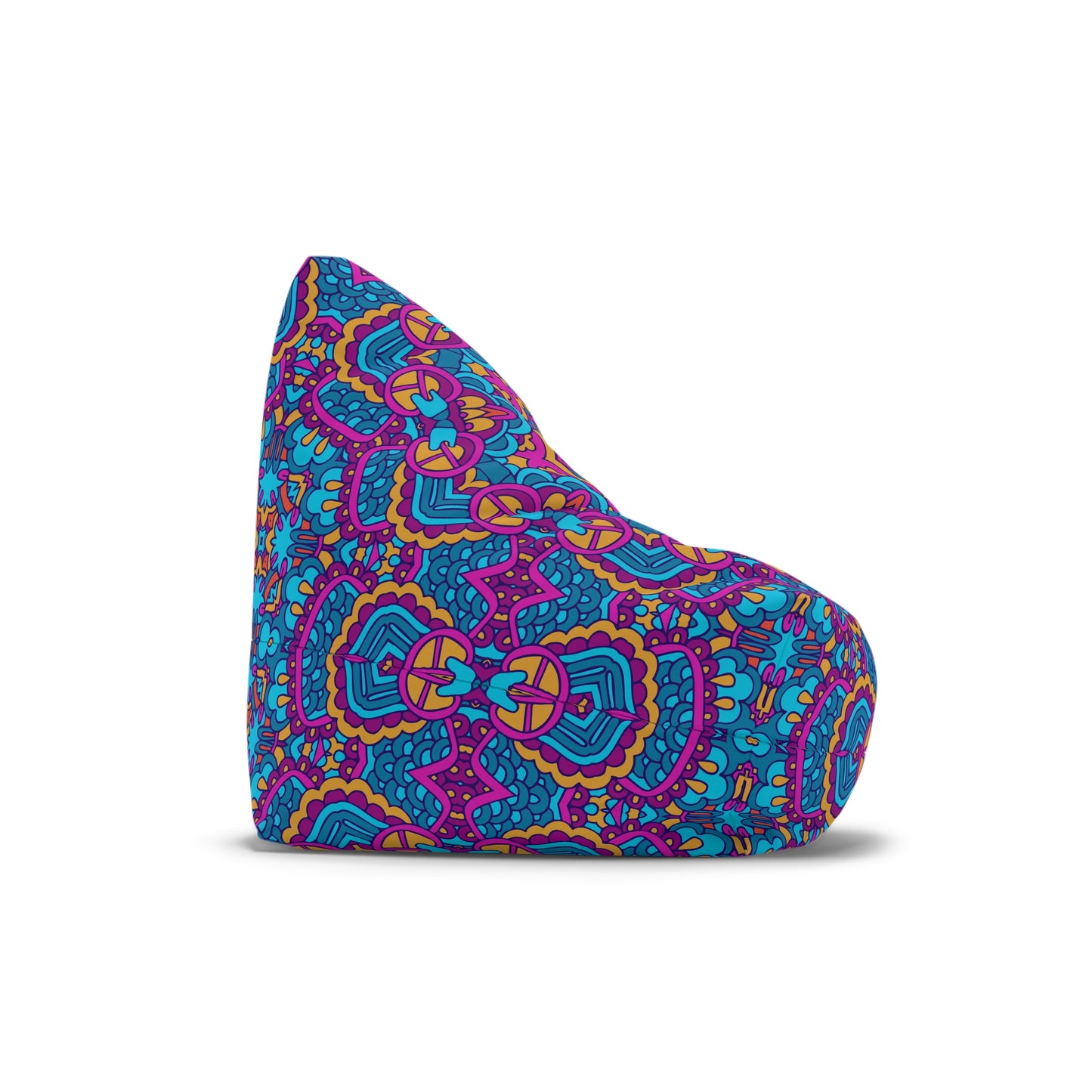 Mandala Bean Bag Chair Cover - Premium Polyester, Secure Zipper, 2 Sizes, Bohemian Design