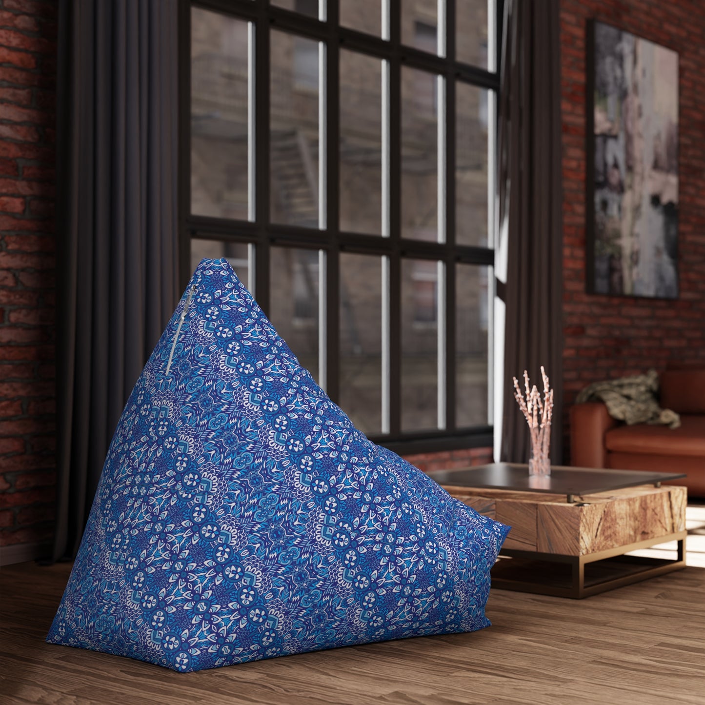 Mandala Bean Bag Chair Cover - Premium Polyester, Secure Zipper, 2 Sizes, Bohemian Design