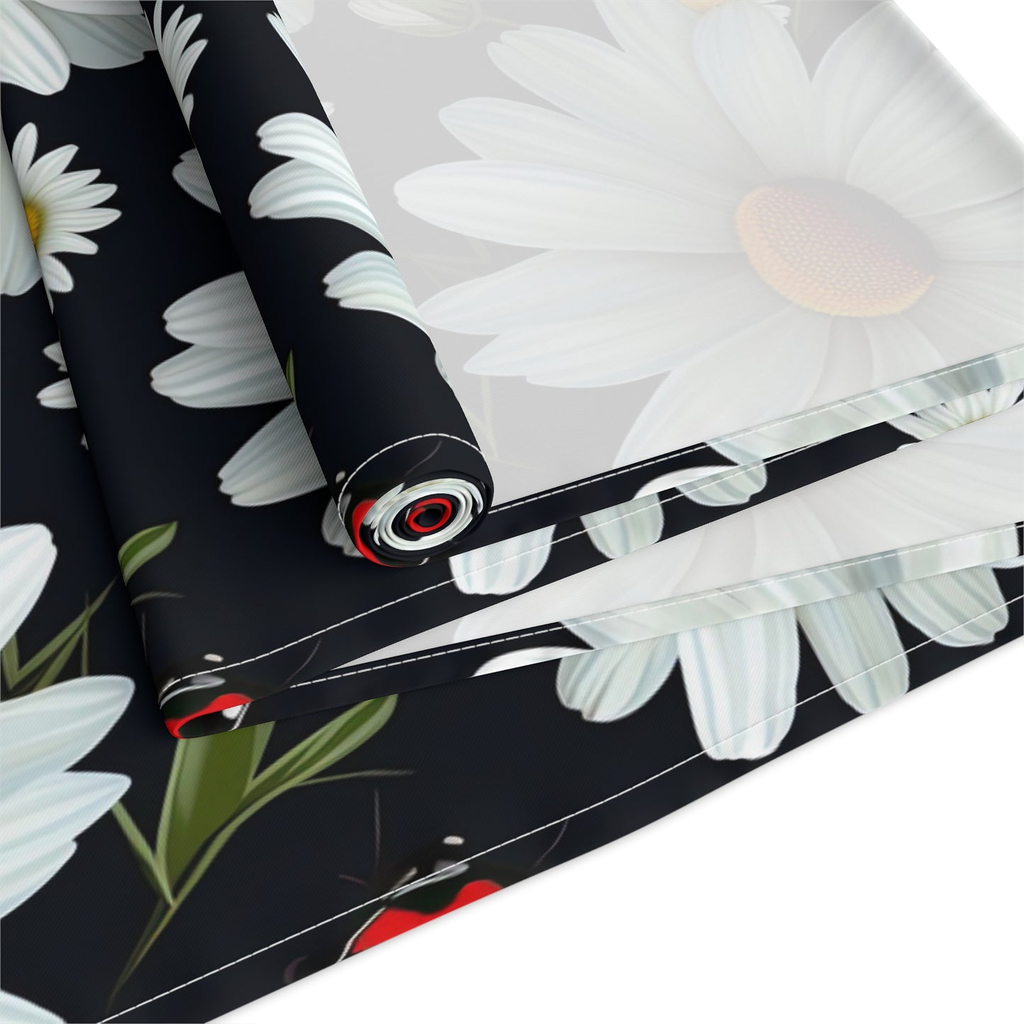 Ladybug Print Table Runner - Charming Good Luck, Cotton Twill or Polyester - Perfect for Nature-Inspired Home Decor