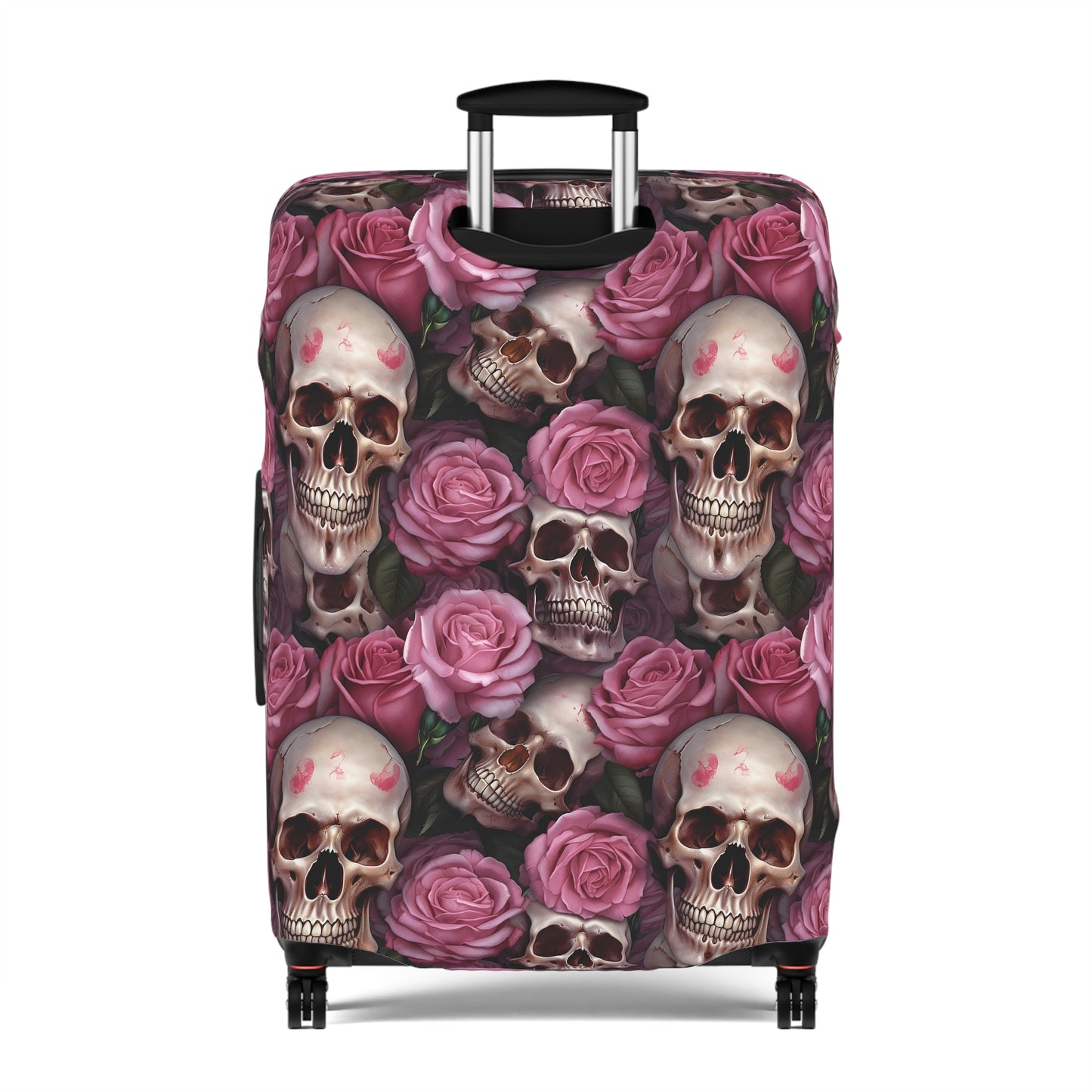 Floral Skull Luggage Cover - Stylish Skull Suitcase Cover