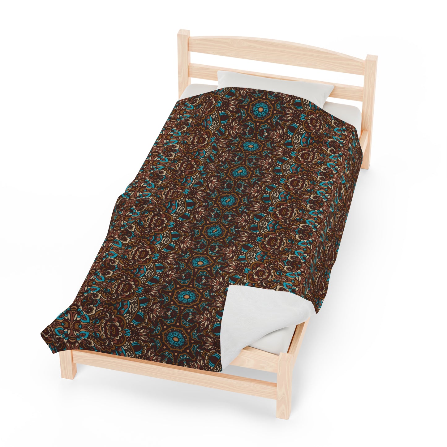 Mandala Velveteen Plush Blanket | Soft, Spiritual, Luxurious and Comforting | Available in Multiple Sizes