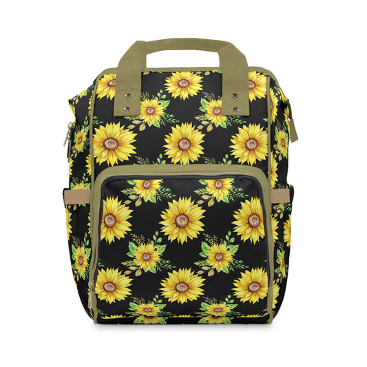 Sunflower Diaper Backpack - Bright & Multifunctional Baby Bag with Sunflower Design, Perfect for Nature-Loving Parents