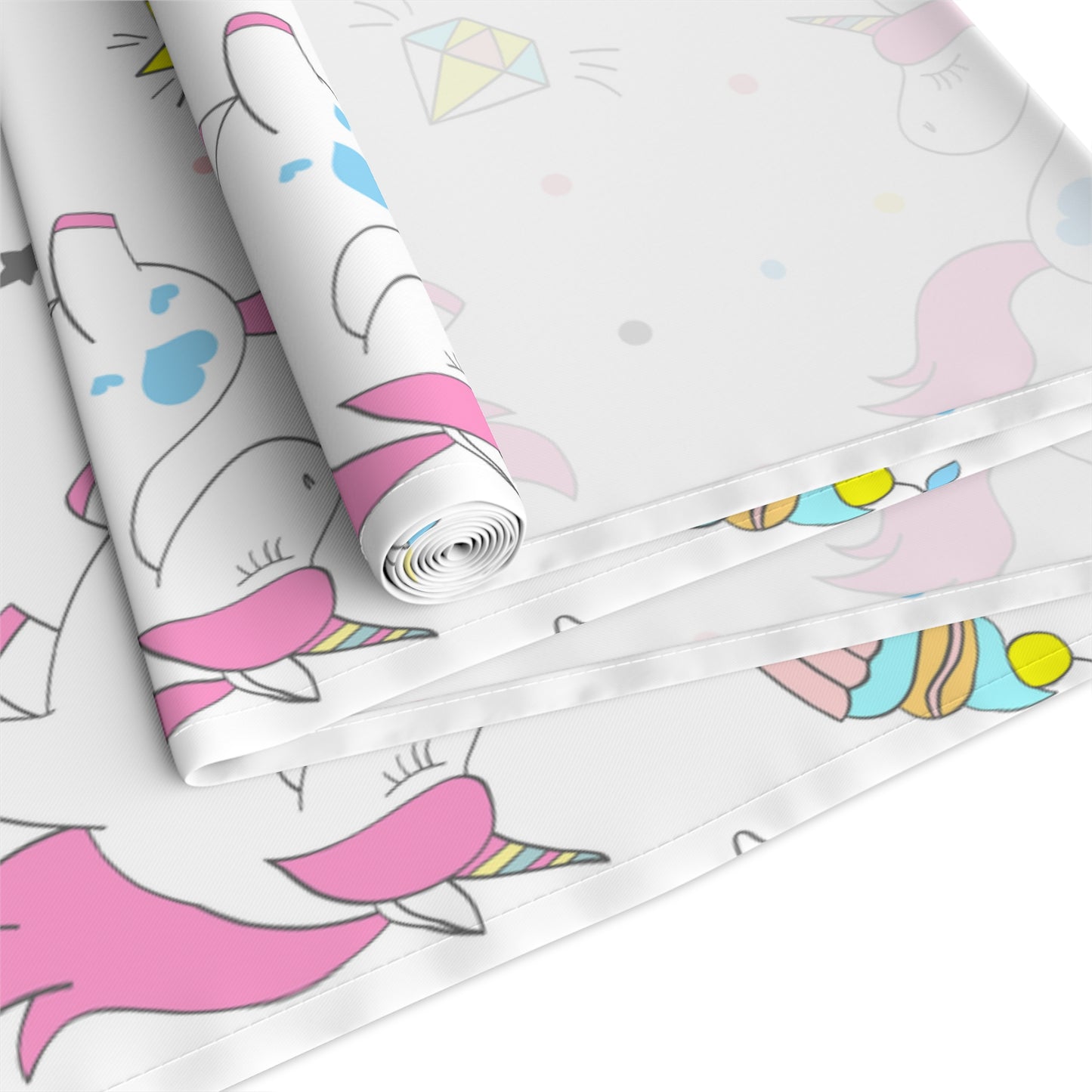 Unicorn Print Table Runner - Magical Elegance, Cotton Twill or Polyester - Perfect for Whimsical & Fantasy Home Decor