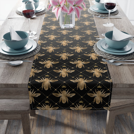 Honey Bee Print Table Runner - Buzzing with Charm - Perfect for Nature Lovers Homes