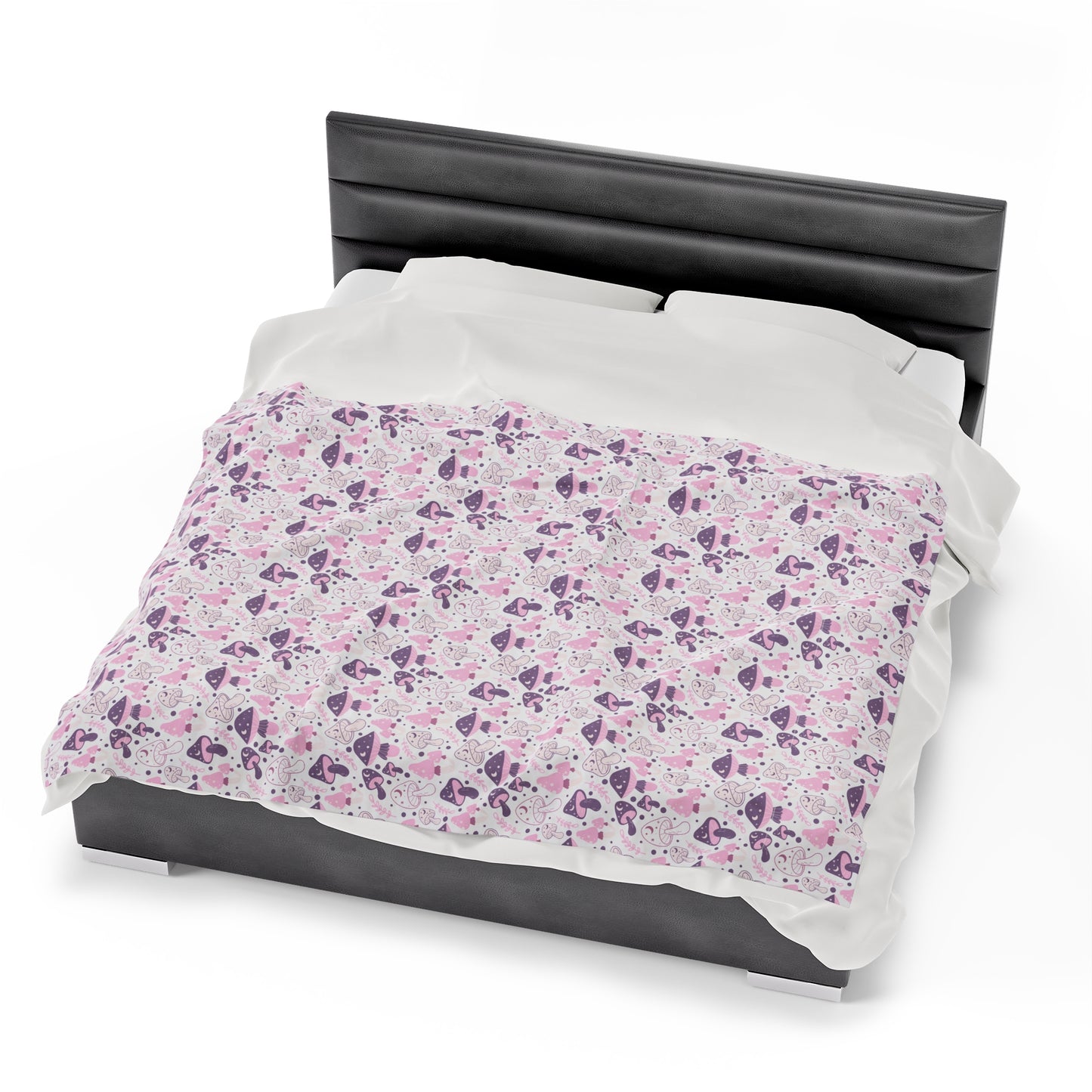Mushroom Velveteen Plush Blanket | Soft, Whimsical, Luxurious and Comforting | Available in Multiple Sizes