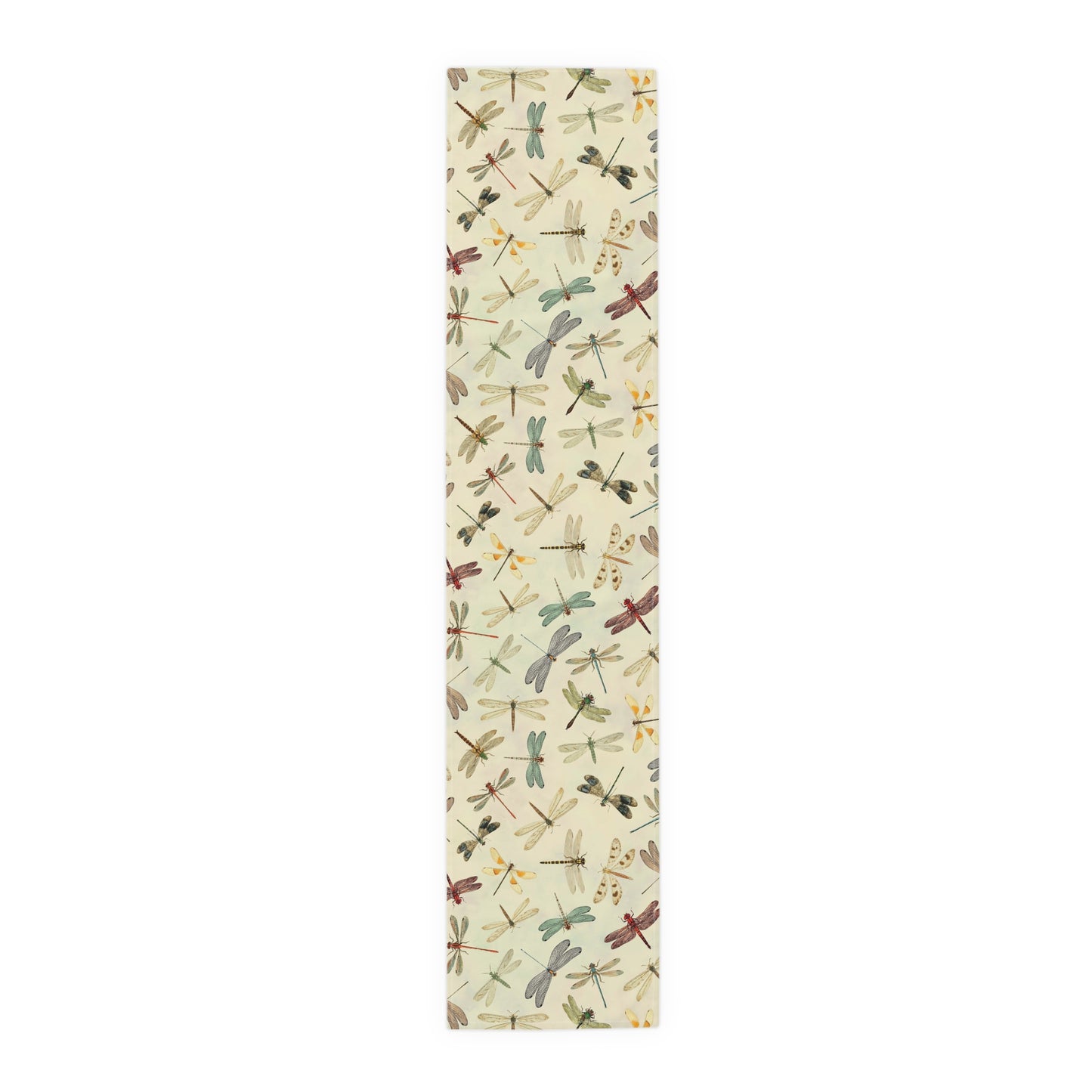 Dragonfly Print Table Runner - Elegant Whimsy, Cotton Twill or Polyester - Perfect for Nature-Inspired Home Decor