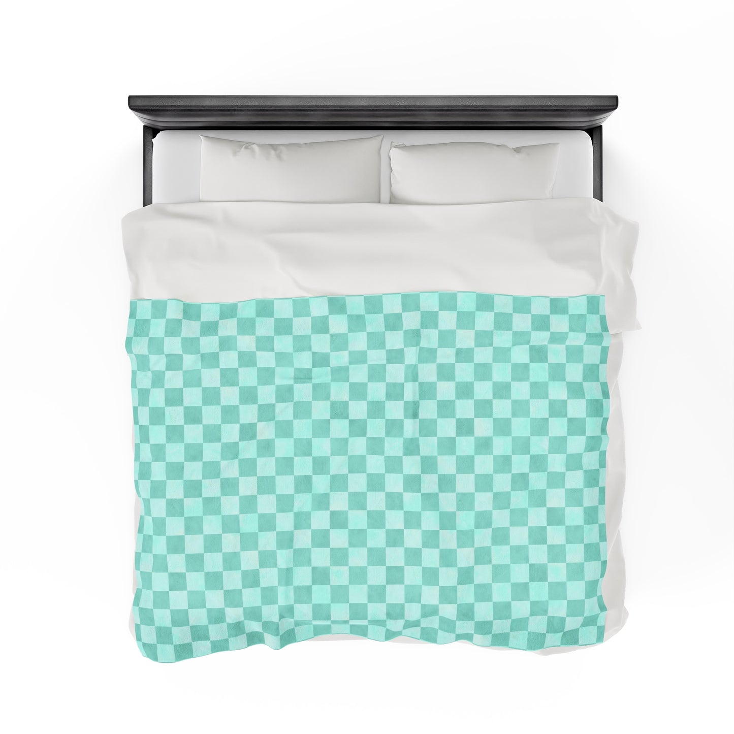 Pastel Checkers Velveteen Plush Blanket | Soft, Trendy, Luxurious and Comforting | Available in Multiple Sizes
