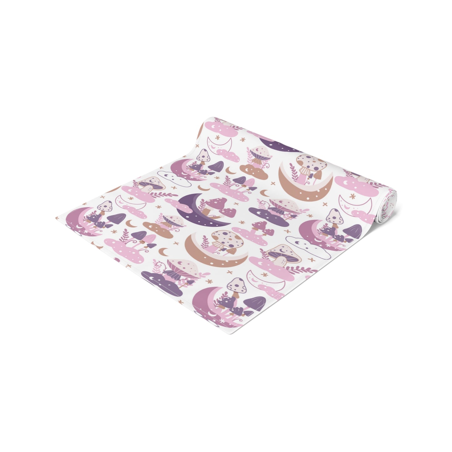 Mushroom Print Table Runner - Nature Vibes in Cotton Twill or Polyester - Perfect for Nature-Inspired Home Decor