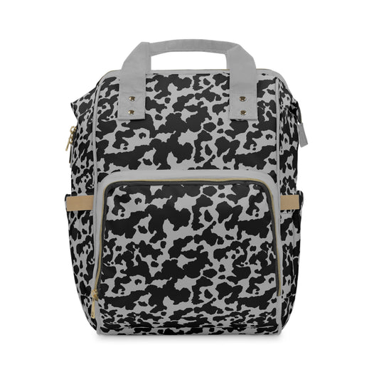 Cowhide Diaper Backpack - Chic & Durable Baby Bag with Genuine Cowhide Patterns, Perfect for Stylish Parents