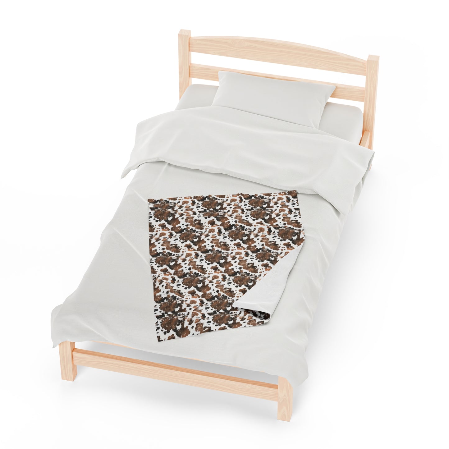 Cowhide Velveteen Plush Blanket | Soft, Rustic, Luxurious and Comforting | Available in Multiple Sizes