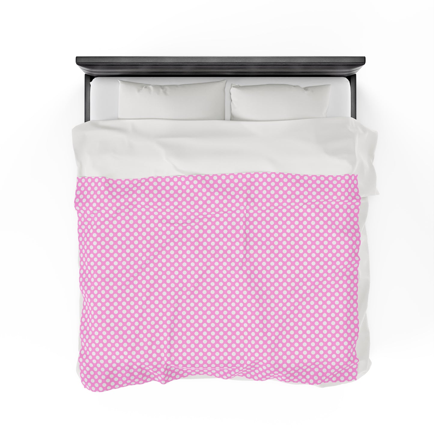 Pastel Polka Dot Velveteen Plush Blanket | Soft, Playful, Luxurious and Comforting | Available in Multiple Sizes