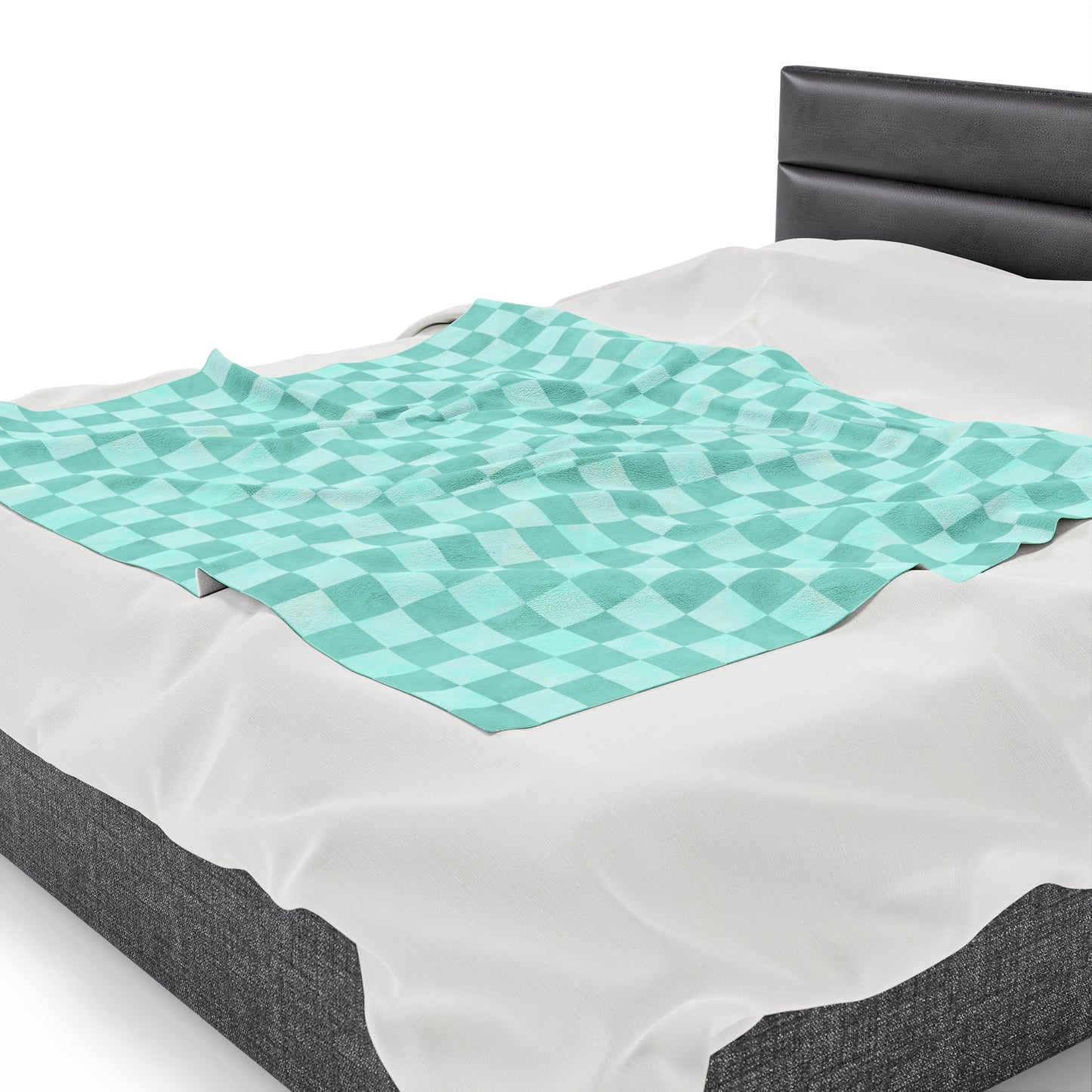Pastel Checkers Velveteen Plush Blanket | Soft, Trendy, Luxurious and Comforting | Available in Multiple Sizes