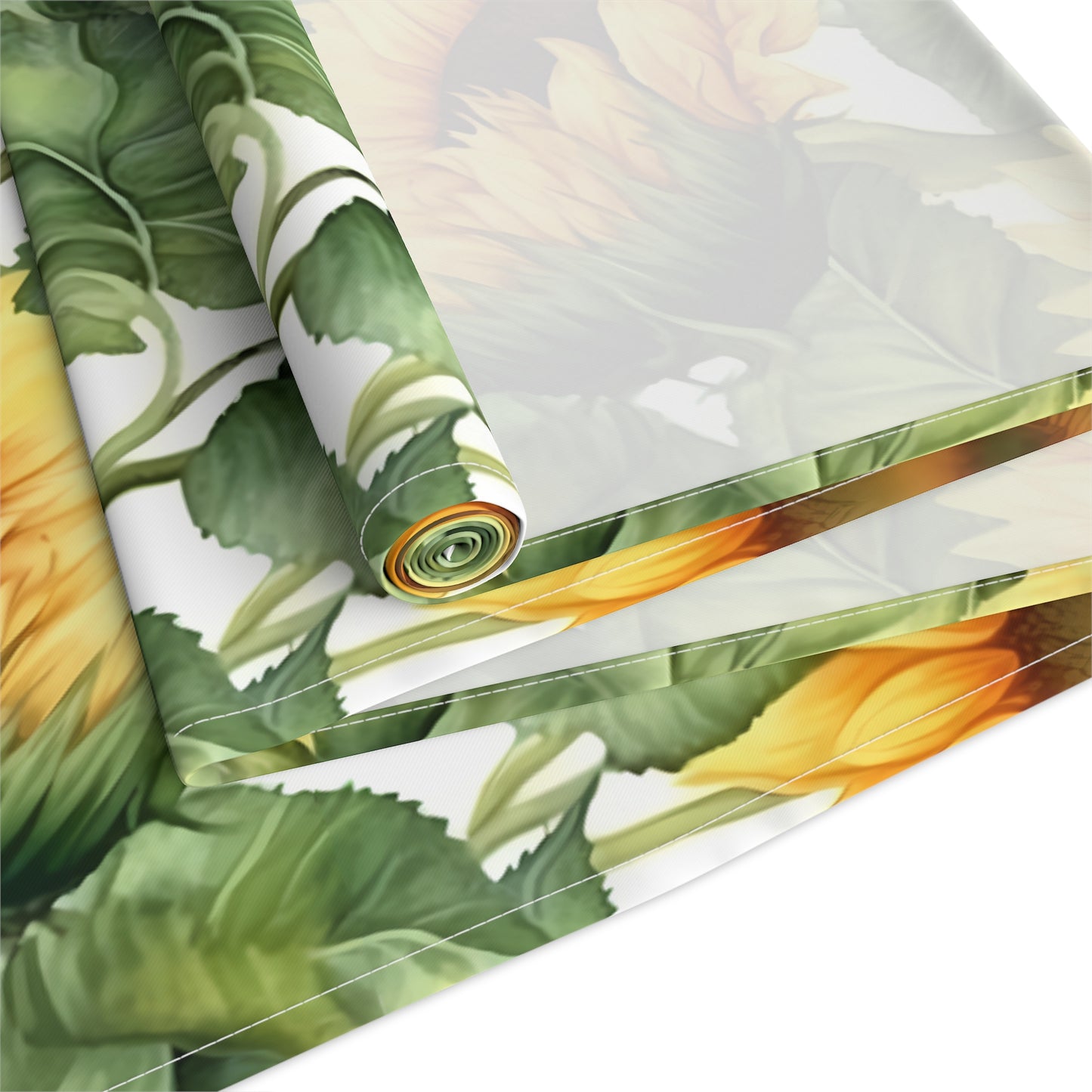 Sunflower Print Table Runner - Bright and Cheerful, Cotton Twill or Polyester - Perfect for Sunny Home Decor