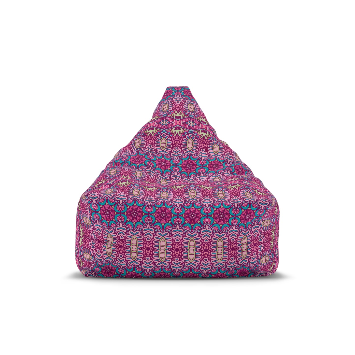 Mandala Bean Bag Chair Cover - Premium Polyester, Secure Zipper, 2 Sizes, Bohemian Design