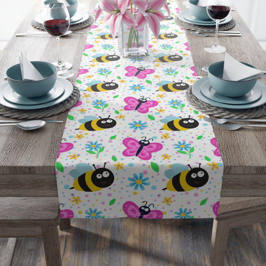 Honey Bee Print Table Runner - Buzzing with Charm - Perfect for Nature Lovers Homes