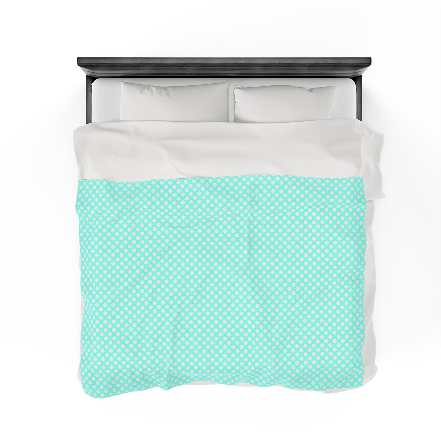 Pastel Polka Dot Velveteen Plush Blanket | Soft, Playful, Luxurious and Comforting | Available in Multiple Sizes