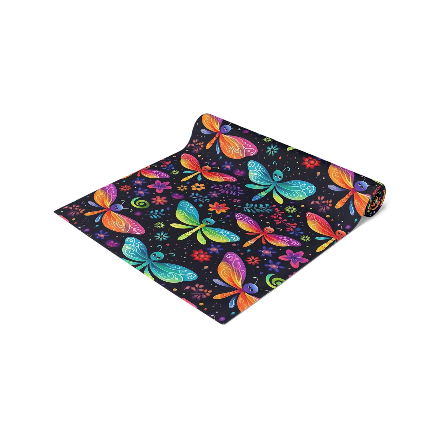 Dragonfly Print Table Runner - Elegant Whimsy, Cotton Twill or Polyester - Perfect for Nature-Inspired Home Decor