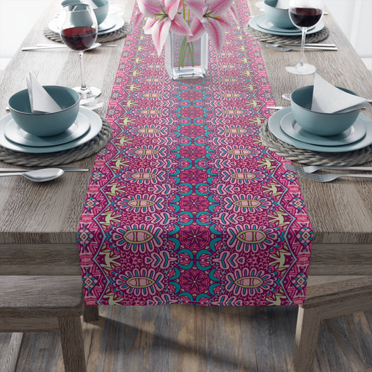 Mandala Print Table Runner - Intricate Patterns, Cotton Twill or Polyester - Ideal for Decorative Home Accents