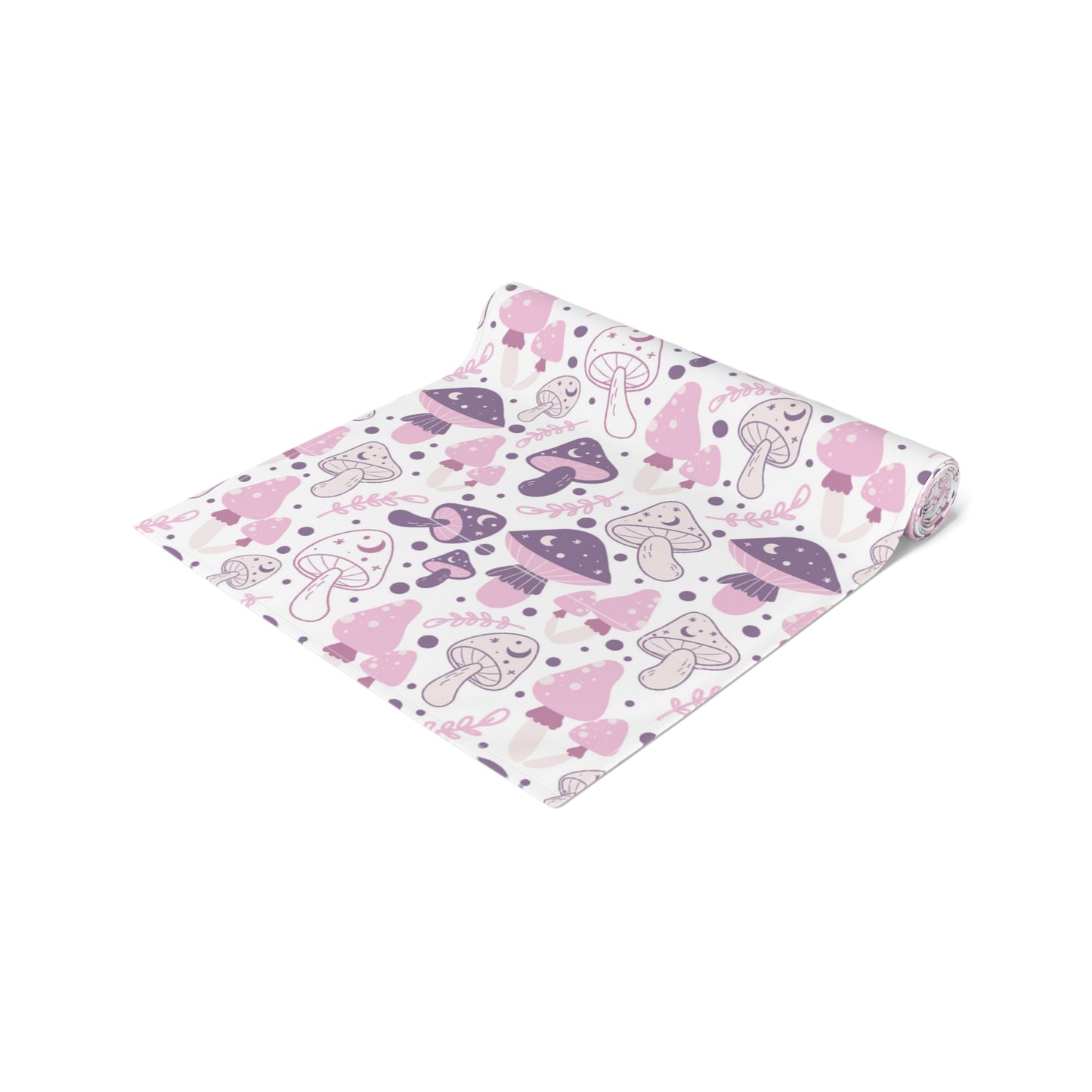 Mushroom Print Table Runner - Nature Vibes in Cotton Twill or Polyester - Perfect for Nature-Inspired Home Decor