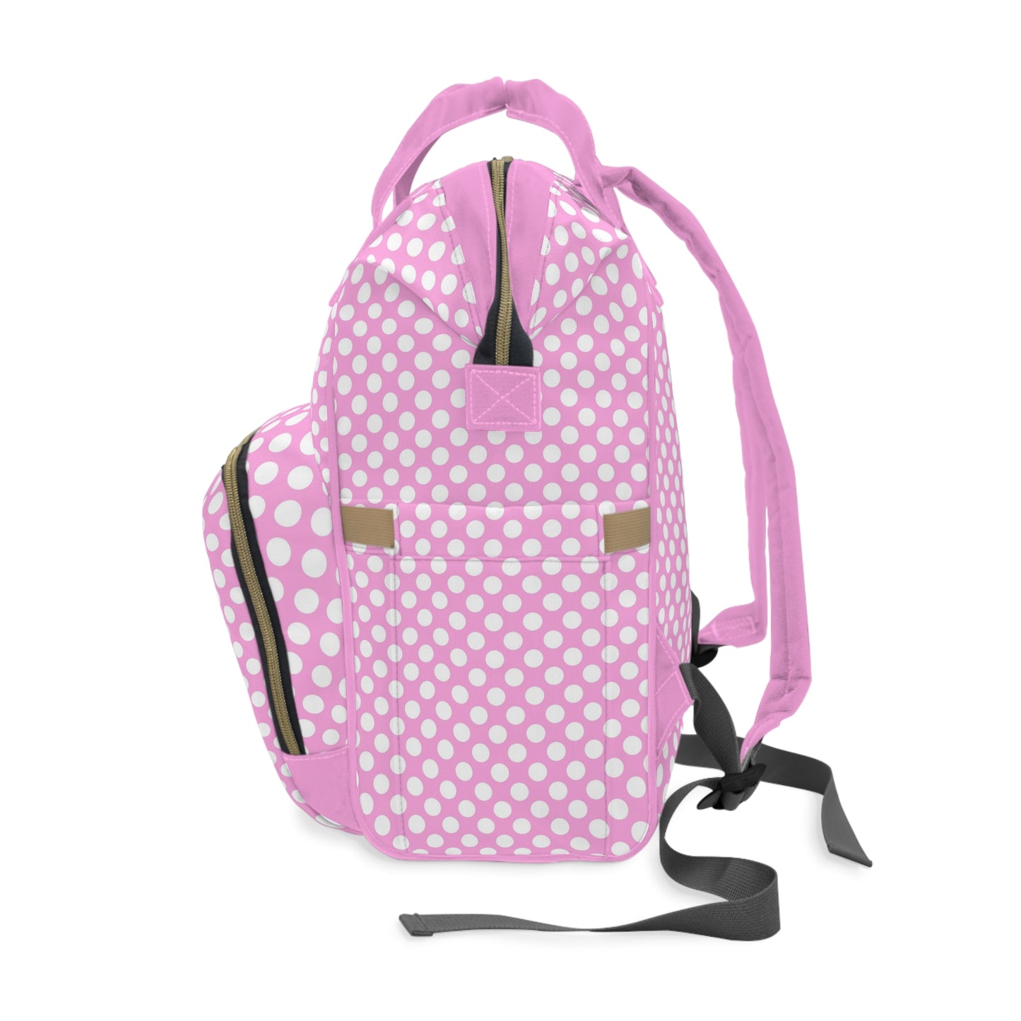 Multifunctional Polka Dot Diaper Backpack - Stylish and Practical Baby Bag for Busy Parents