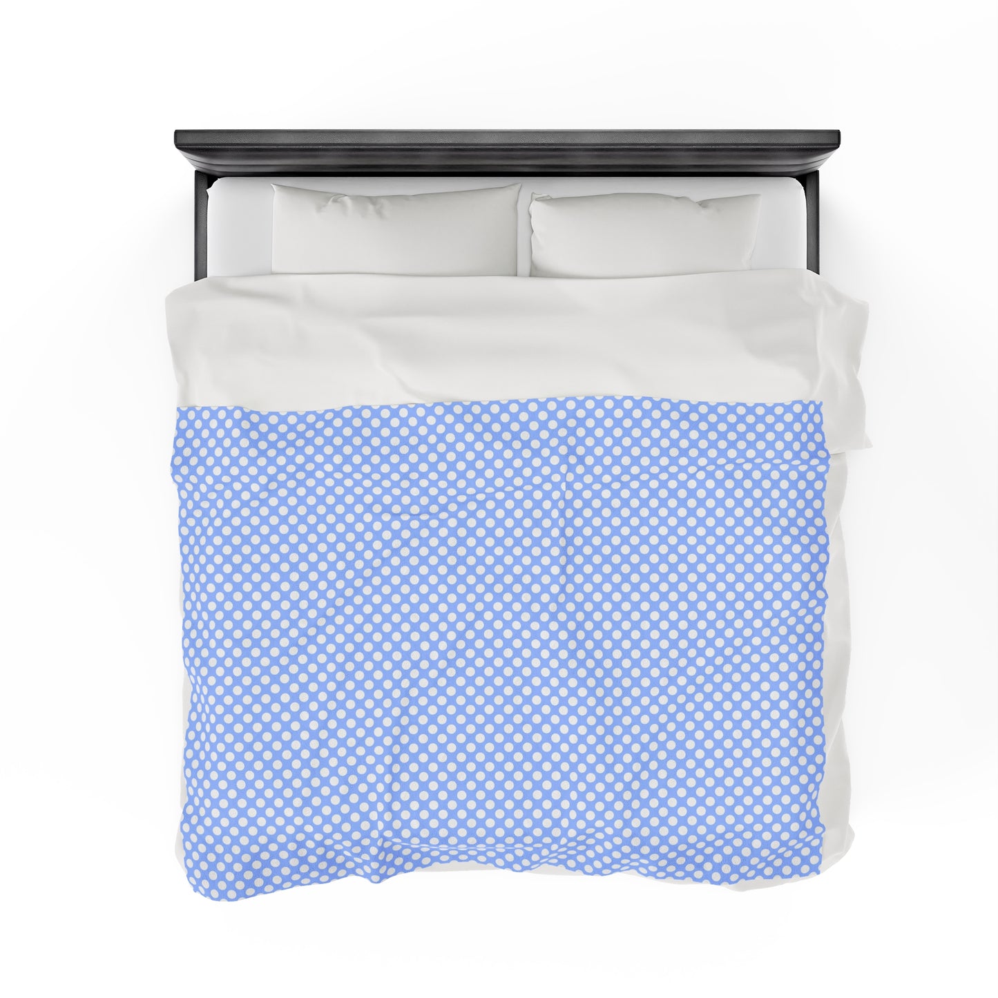 Pastel Polka Dot Velveteen Plush Blanket | Soft, Playful, Luxurious and Comforting | Available in Multiple Sizes