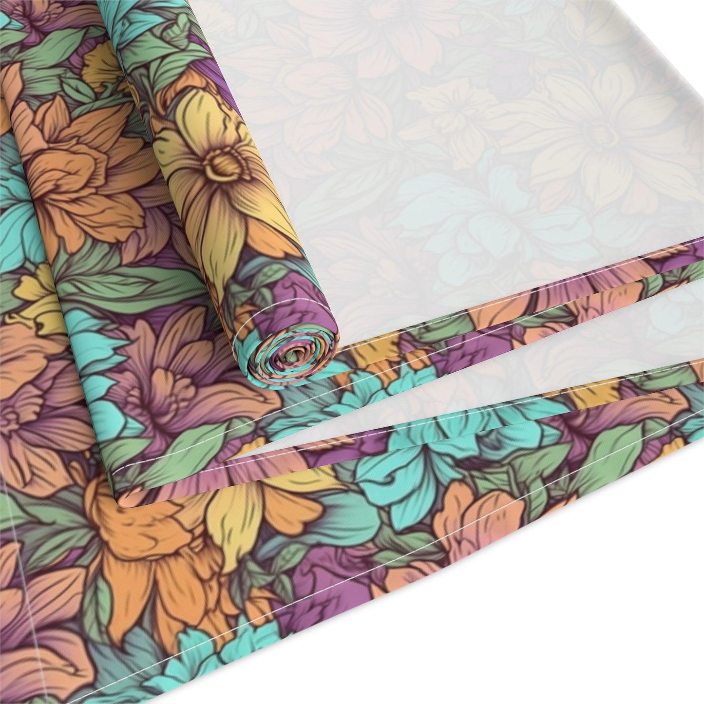 Boho Floral Table Runner - Vibrant Designs in Cotton Twill or Polyester - Ideal for Natural Home Decor